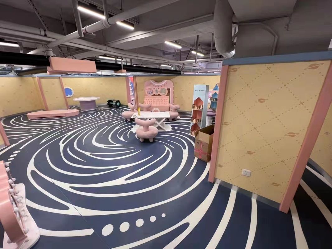 Gepersonaliseerde 3D-effect vinylvloeren PVC 3D-geprinte vinylvloeren voor pretparken