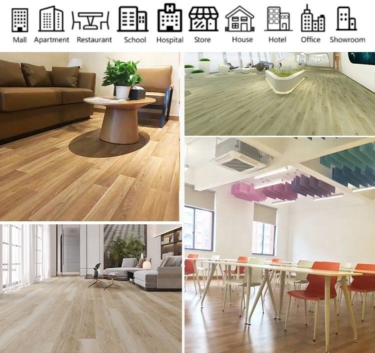 20m PVC eiken vinyl vloerrol Heterogene vinyl vloer voor kleuterschool