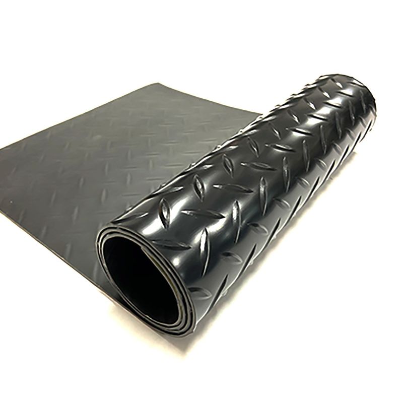 Zwarte rubberen vloerrolletjes voor garages 1,22 m breed Rubberen gymvloerrolletjes 4 mm dik