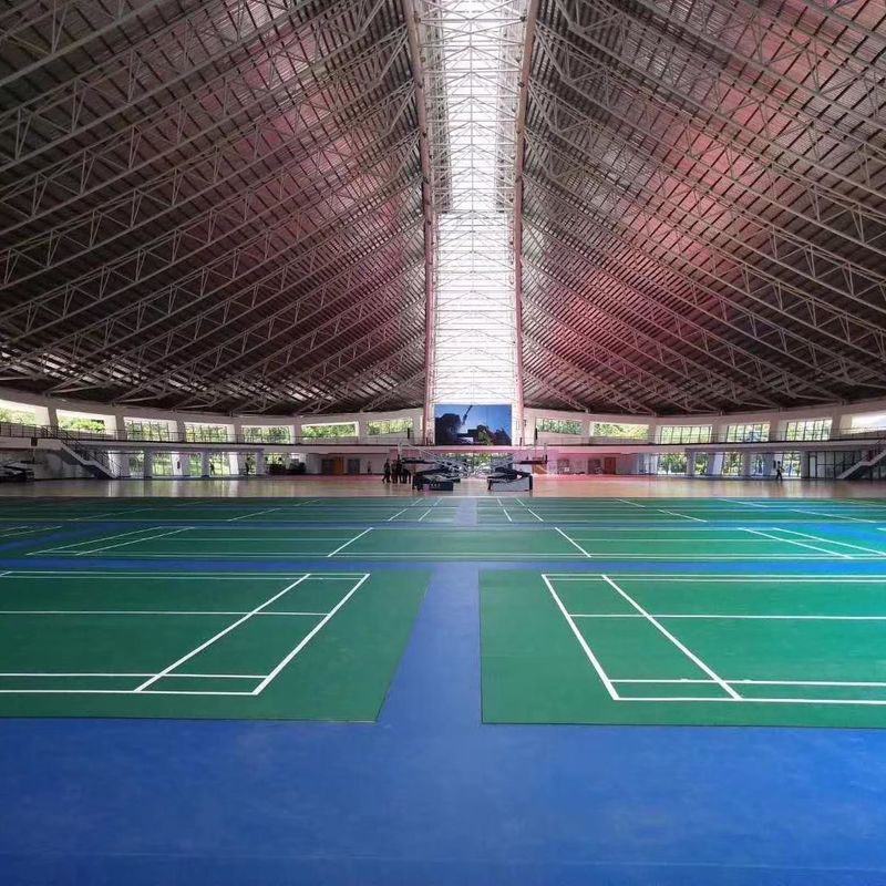 Indoor Relle PVC Sport Badminton Court BWF vloermat 6.0mm 1.0mm/1.2mm slijtlaag