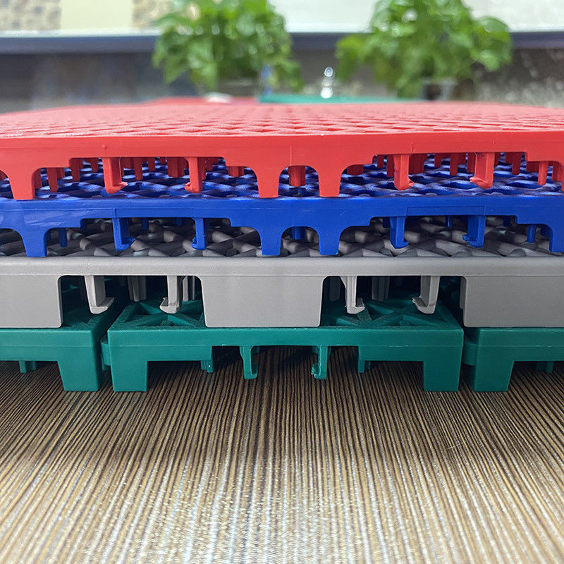 Blauwe PP interlocking sportvloeren 3,5 mm 4,5 mm 6 mm outdoor sport interlocking tegels