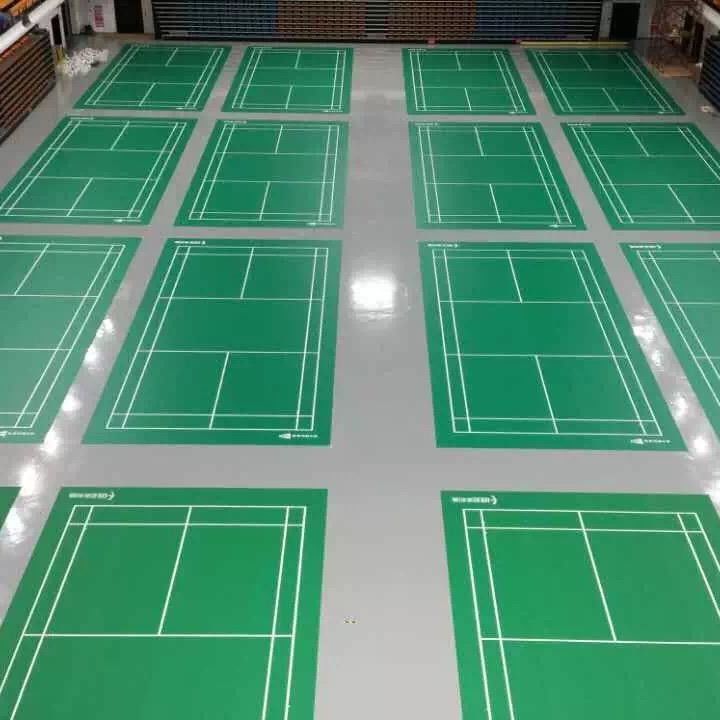 Anti-slip PVC vinyl badmintonbaanvloeren met lijm