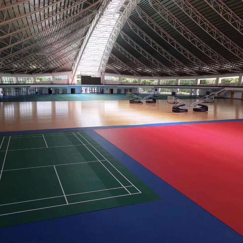 600 Kleurenopties Relle PVC Futsal Court vloerrol met raster textuur ontwerp