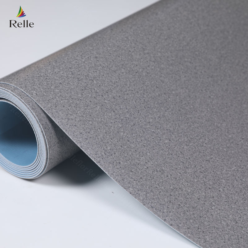 2 mm dik PVC-materiaal Dry Back Plastic Vinyl Floor Roll voor binnenshuis in stijgende gebouwen