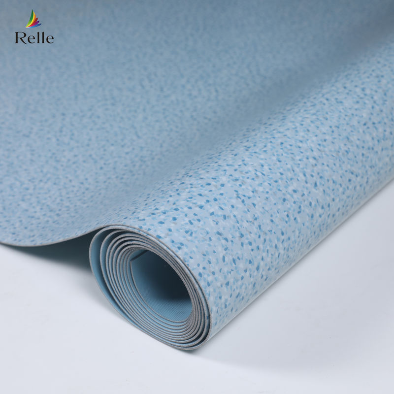 2 mm dik PVC-materiaal Dry Back Plastic Vinyl Floor Roll voor binnenshuis in stijgende gebouwen