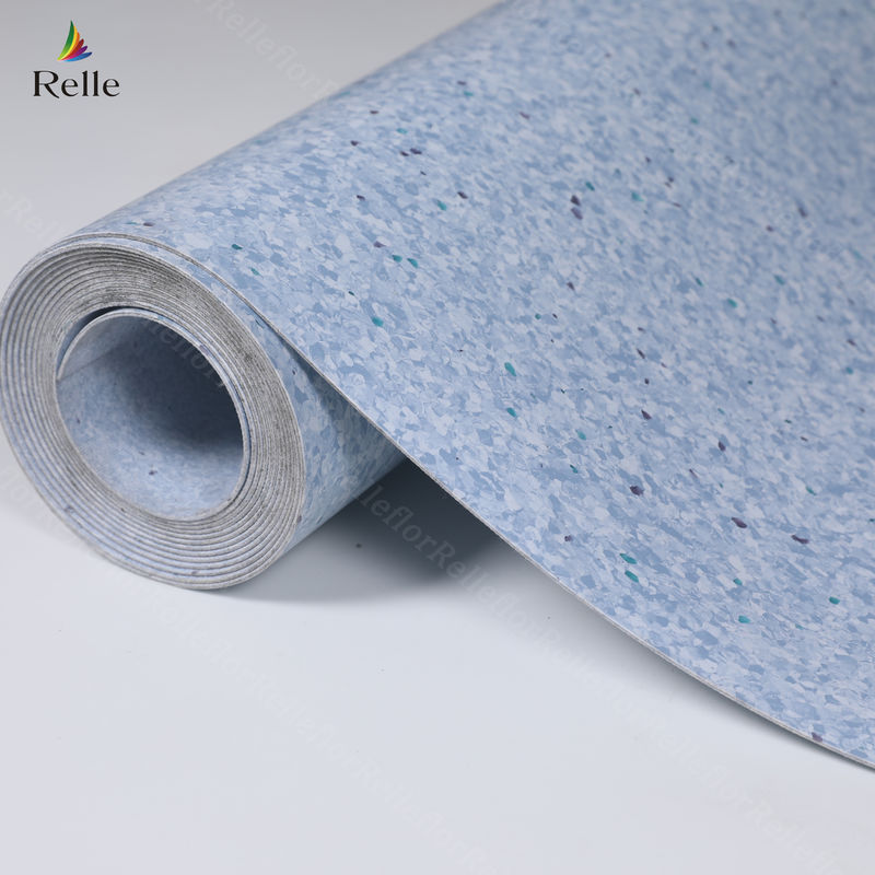 2 mm dik PVC-materiaal Dry Back Plastic Vinyl Floor Roll voor binnenshuis in stijgende gebouwen