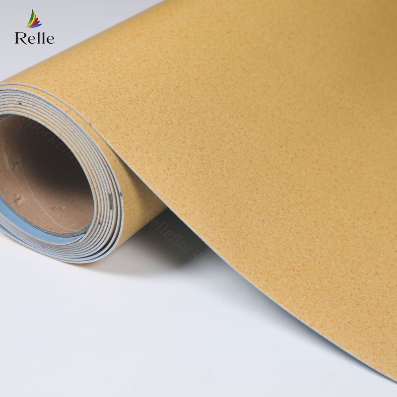 2 mm dik PVC-materiaal Dry Back Plastic Vinyl Floor Roll voor binnenshuis in stijgende gebouwen