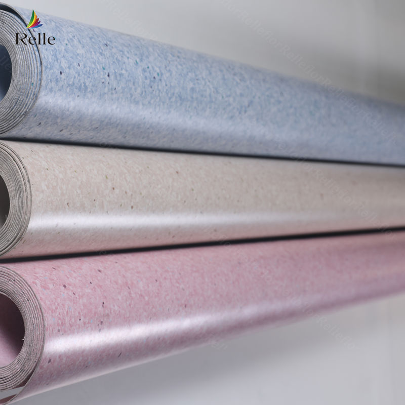 Relle PVC homogene vinylvloeren voor ziekenhuistoepassingen in Guangdong per rol