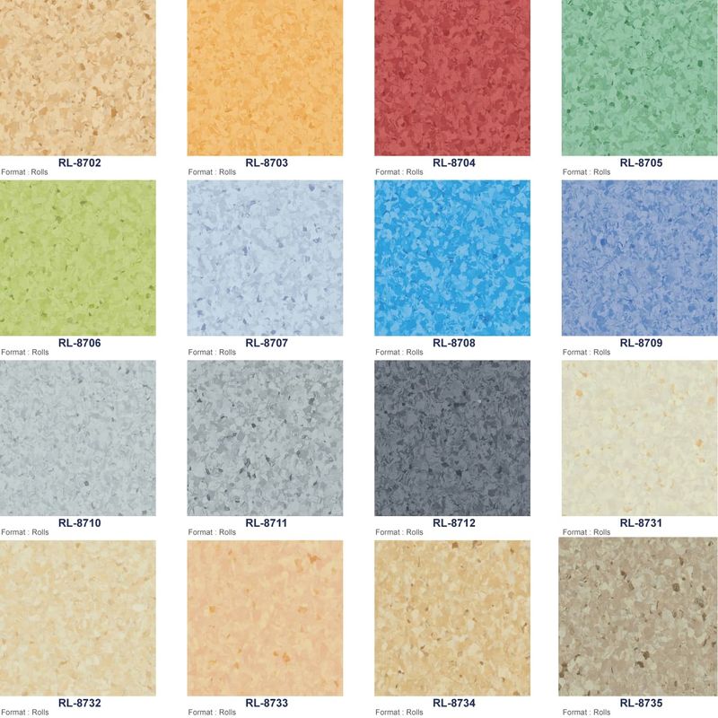 Dryback Homogene vloer 2 mm Laboratorium Vinyl vloer Blauw Geel Groen