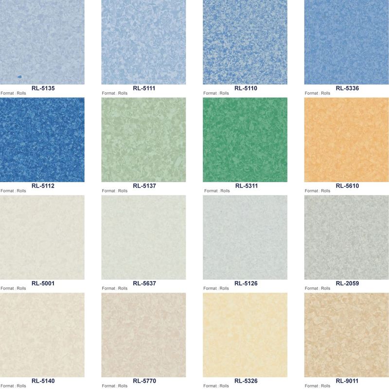 Glue Down geluidsdicht PVC homogene vloer Linoleum Vinyl vloer 2mm-3mm dik