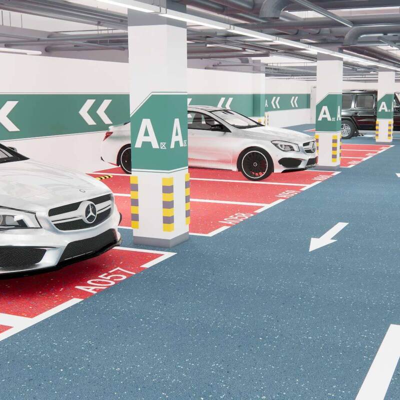 Relle-carborundafval voor commerciële parkeergarages (glipvast, compressiebestendig, gemakkelijk schoon te maken)