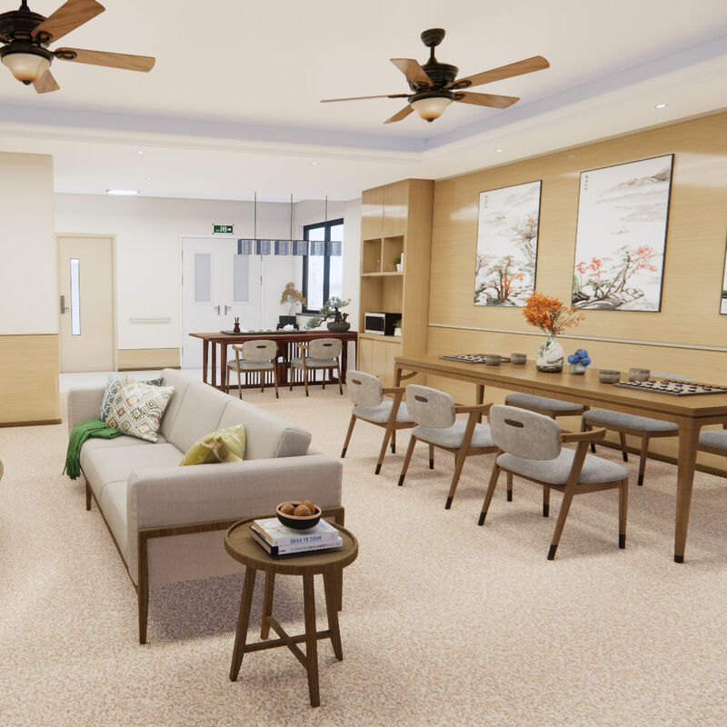 Stootvaste homogene vloerbedekking met antikras oppervlak voor patiëntenkamers in verpleeghuizen