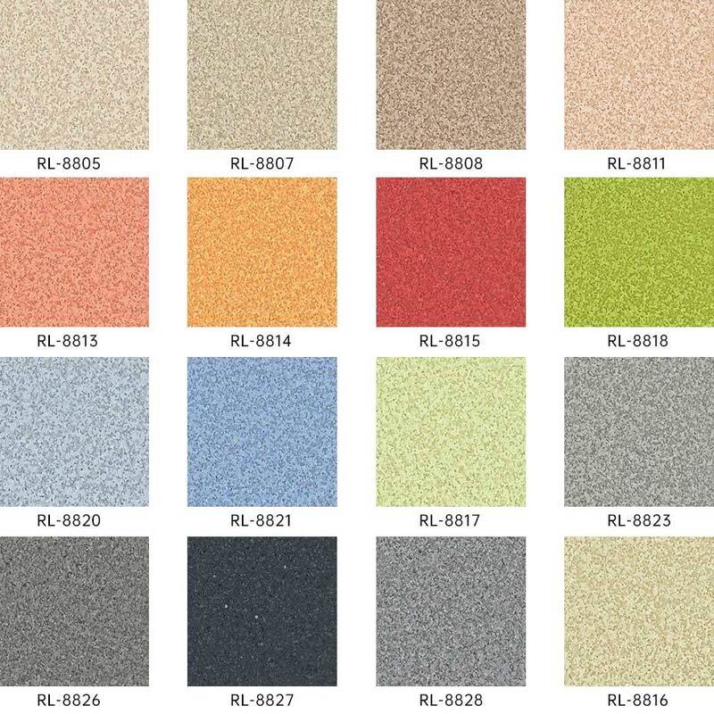 Stootvaste homogene vloerbedekking met antikras oppervlak voor patiëntenkamers in verpleeghuizen