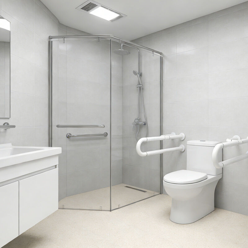 Ziekenhuis anti-botsingsarmsteun dubbellaag toiletgreepbar voor ouderen en gehandicapten